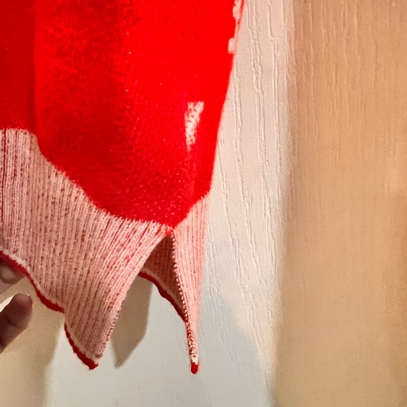 FINAL PRICE Tyler Boe Lily Pad Floral Knit Top, Flame Sweater - Picture 9 of 11